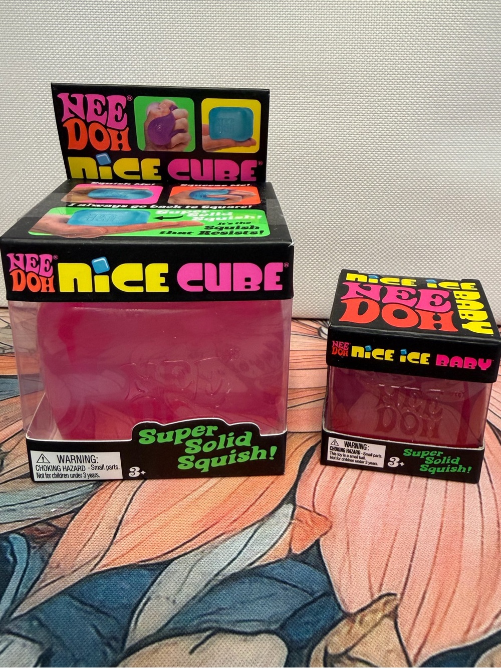 Authentic! NIB NeeDoh Nice Cube and Nice Ice Baby in pink